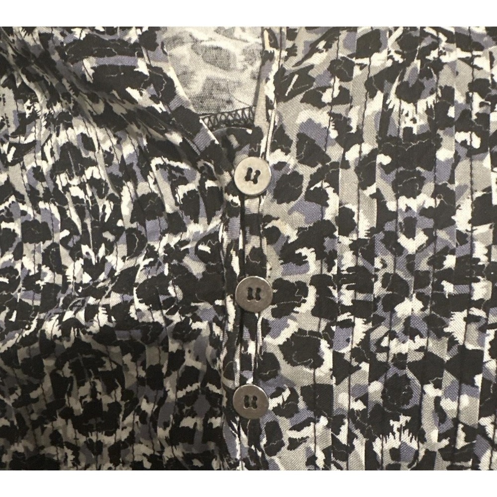 Evans Blouse Womens 30/32 Black White Animal Print 3/4 Sleeve Tunic Top Plus